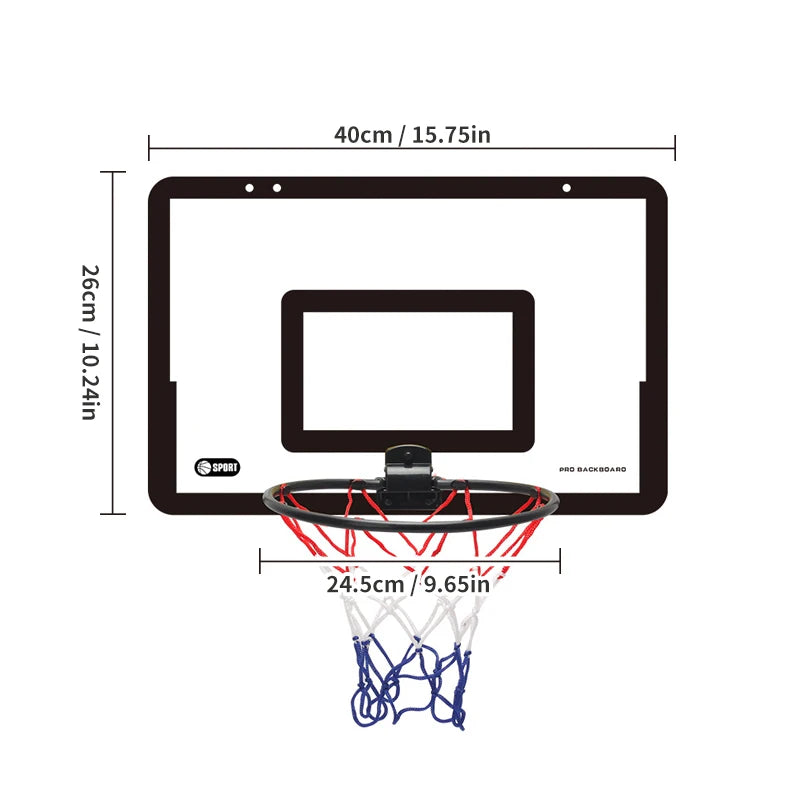 Children'S Wall Mounted Silent Non Porous Foldable Basketball Stand Indoor and Outdoor Activity Basketball Stand with Basketball