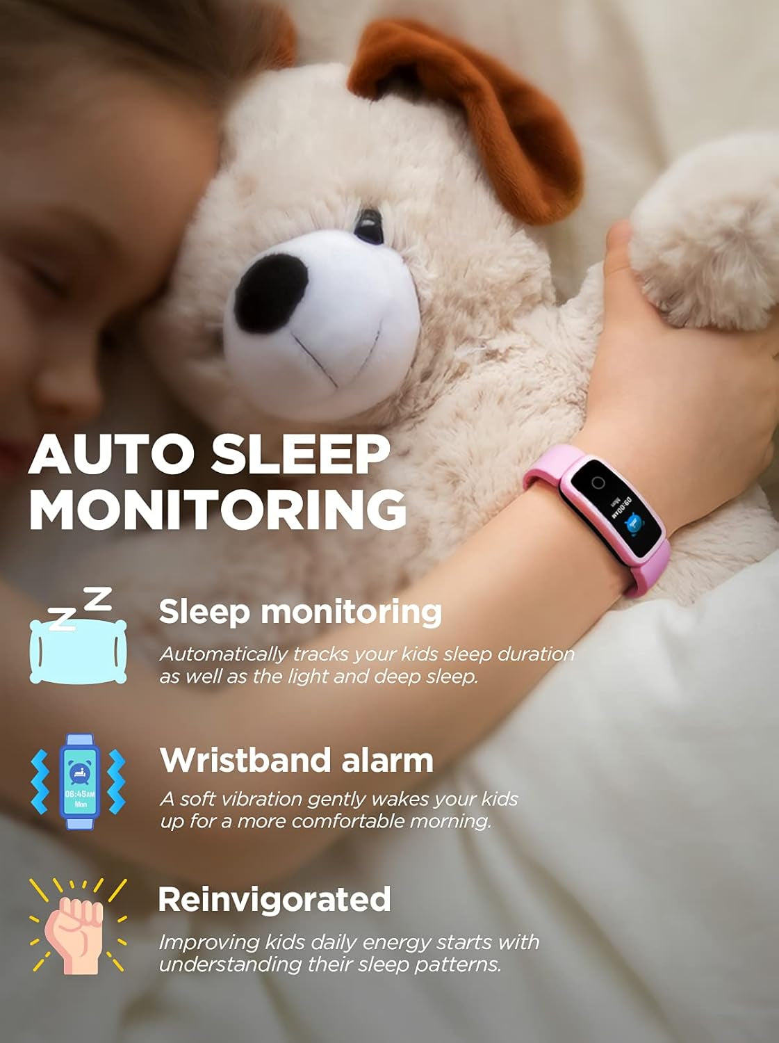 Fitness Tracker Watch for Kids Girls Boys Teens, Activity Tracker, Pedometer, Heart Rate Sleep Monitor, IP68 Waterproof Calorie Step Counter Watch with Alarm Clock, Great Kids Gift