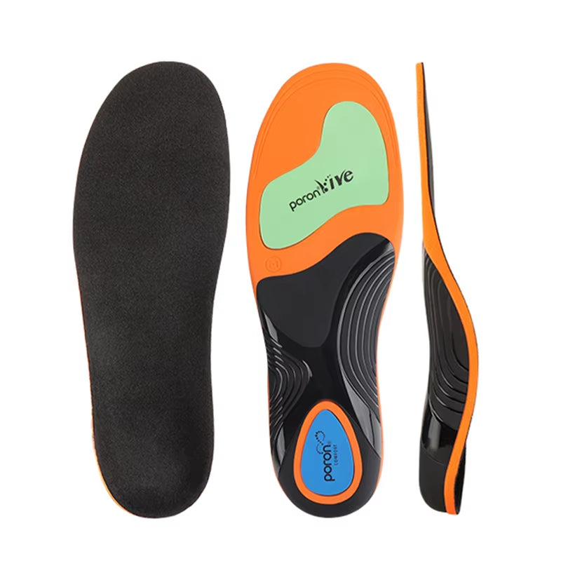 PORON VIVE Pro Orthotics - Elastic+Shock Pads for Flat Feet Arch Support & Sports Injury Prevention