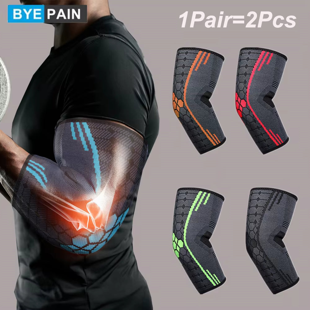 2Pcs Elbow Brace Compression Support Sleeve for Tendonitis,Tennis,Golf Elbow,Weightlifting,Workouts Men and Women Recovery