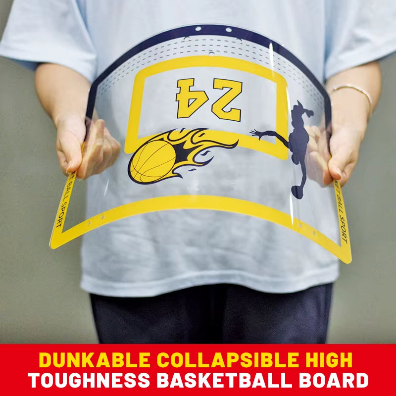 Children'S Wall Mounted Silent Non Porous Foldable Basketball Stand Indoor and Outdoor Activity Basketball Stand with Basketball