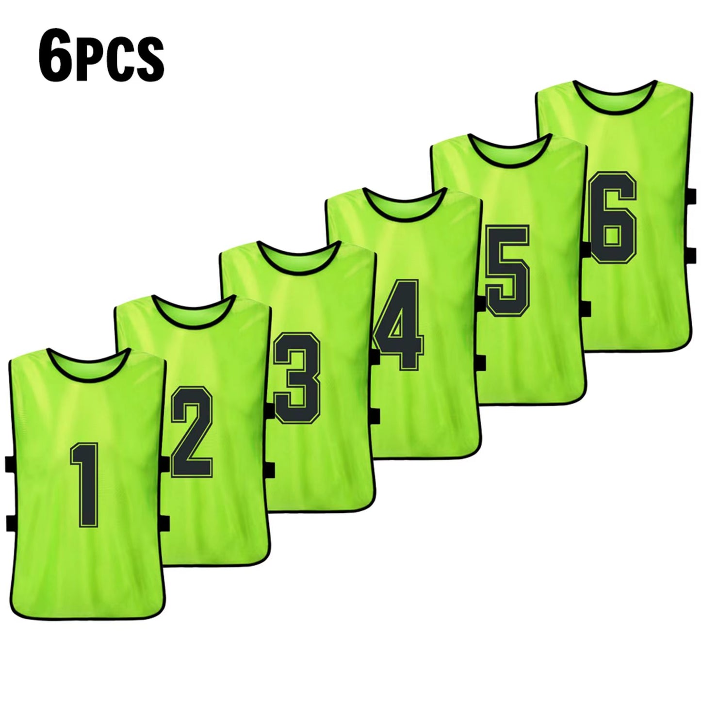 6PCS/2PCS Adults Soccer Pinnies Quick Drying Football Team Jerseys Youth Sports Scrimmage Soccer Team Numbered Bibs Sports Vest