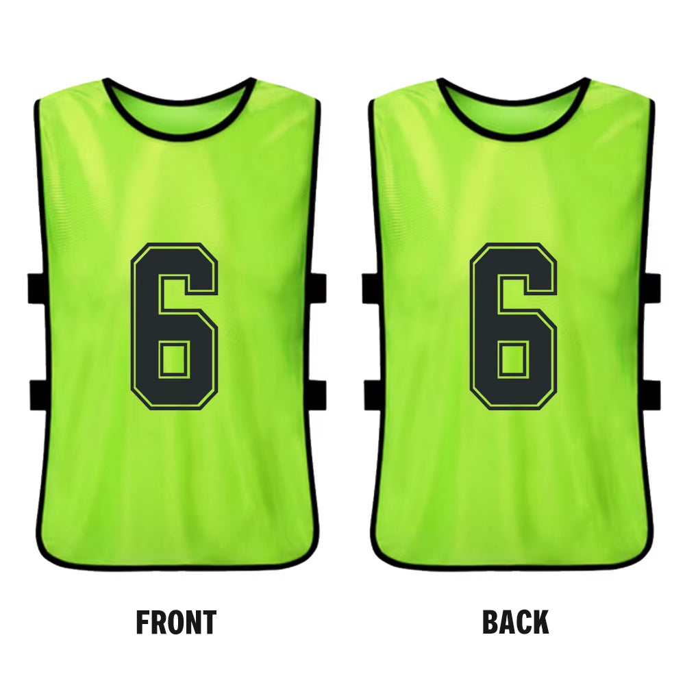 6PCS/2PCS Adults Soccer Pinnies Quick Drying Football Team Jerseys Youth Sports Scrimmage Soccer Team Numbered Bibs Sports Vest