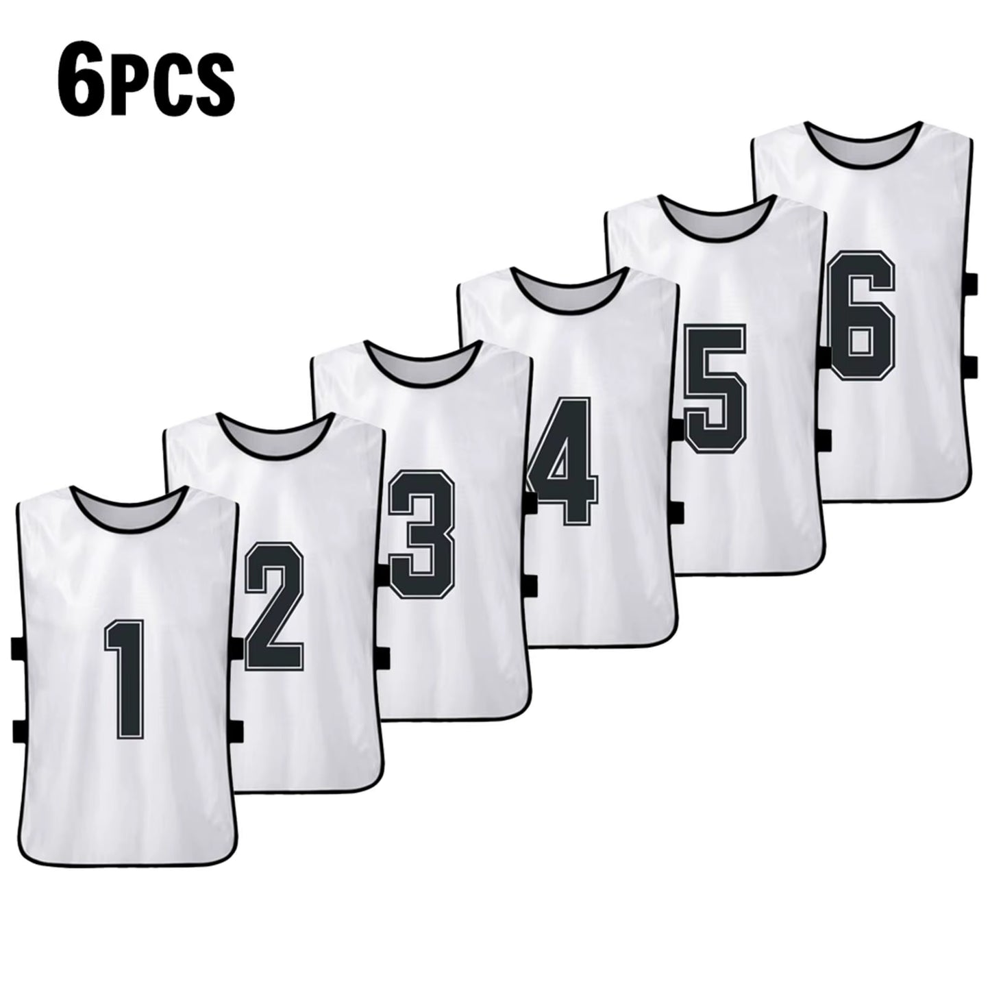 6PCS/2PCS Adults Soccer Pinnies Quick Drying Football Team Jerseys Youth Sports Scrimmage Soccer Team Numbered Bibs Sports Vest