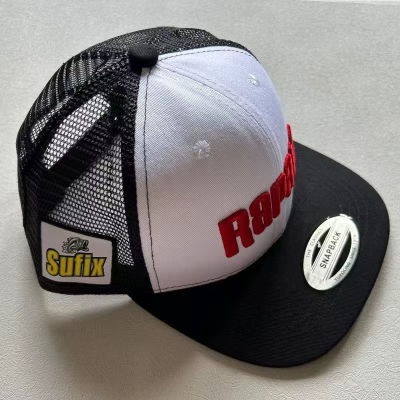 RAPALA Embroidered Fishing Hat Flat Brim Hat Men'S Mesh Back Women'S Adjustable Baseball Fishing Golf Outdoor Hat