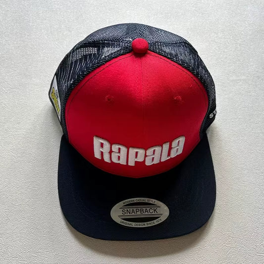 RAPALA Embroidered Fishing Hat Flat Brim Hat Men'S Mesh Back Women'S Adjustable Baseball Fishing Golf Outdoor Hat