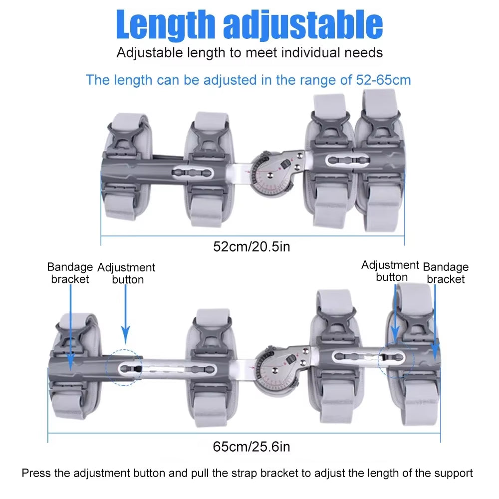 Hinged Knee Brace Set - Post-Surgery ROM Immobilizer & Stabilizer for Injury Recovery - Adjustable Orthopedic Knee Support