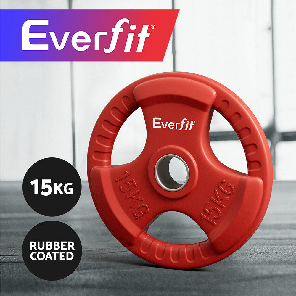 Everfit Weight Plates Olympic 15Kg Dumbbell Barbell Plate Weight Lifting Gym