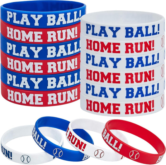 Baseball Silicone Rubber Bracelets Boy Rubber Wristbands Baseball Bracelet Wristbands for School Gifts Party Favors (24)