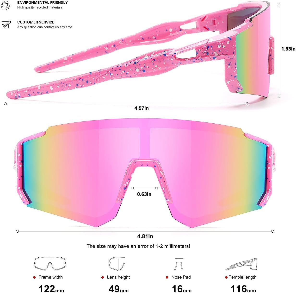 Youth Baseball Sunglasses for Boys Girls Age 6-12 Softball Cycling Sports Sunglasses for Kids Lightweight Frame