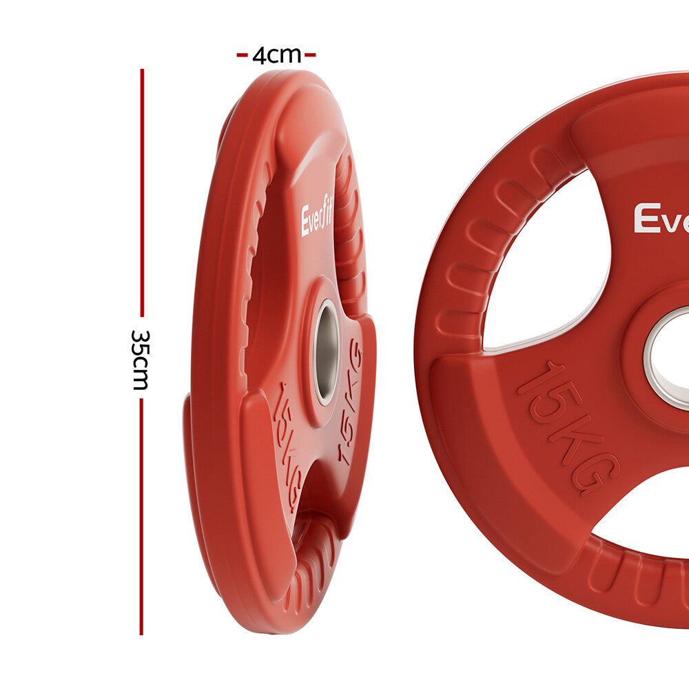 Everfit Weight Plates Olympic 15Kg Dumbbell Barbell Plate Weight Lifting Gym