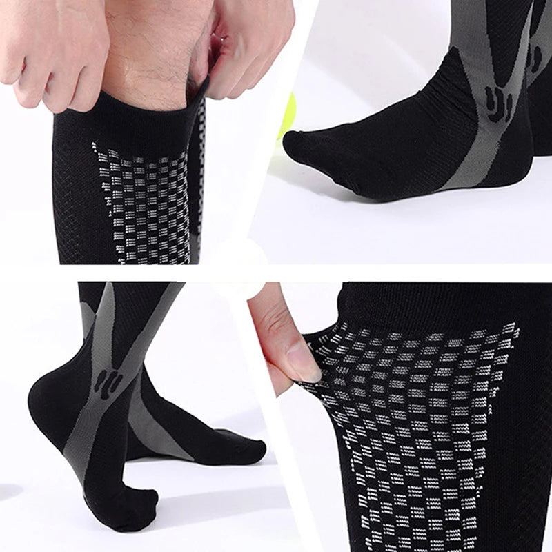 Men'S Sports Compression Socks Varicose Veins Cycling Socks Nursing Running Compression Socks Nurse Outdoor Natural Hiking