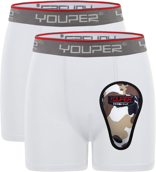 Youth Brief W/Soft Athletic Cup, Boys Underwear W/Baseball Cup Youth & Peewee